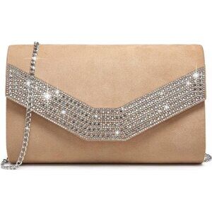 Women's Handbag Evening Bag Formal Party Clutch Purse Cocktail Wedding Beige